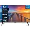 Metz MTH2000Z TV 32 Pollici, HD, Dolby Audio, Borderless Design | Direct LED, 1366x768, Suitable for the Elderly, HDMI, USB, DVB-T/T2, DVB-C, DVB-S/S2 CI+, Non Smart