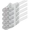 1aTTack.de 0,5m CAT.6 CAT6 Cavo Ethernet LAN 1000 Mbit/s, 5x - bianco | Cavo patch Internet Cat 6, cavo LAN di rete, per switch, router, modem e patch panel