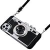 Awsaccy Emily in Paris - Custodia per iPhone 13 Pro Max con fotocamera vintage, design 3D, in silicone, con cordino rimovibile, per ragazze e donne, colore nero