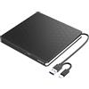 Amicool, drive esterno USB 3.0 Type-C CD DVD +/-RW, lettore ottico, C, masterizzatore slim CD/DVD ROM, rewriter, writer, portatile, per PC, Laptop, Desktop, MacBook, Mac, Windows 7/8.1/10, Linux