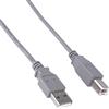 PremiumCord Cavo USB 2.0 Ad Alta Velocità M/M 0,5m, A Maschio a B Maschio, Cavo di Collegamento USB Per Scanner Ecc., Doppia Schermatura, AWG28, Colore Grigio, Lunghezza 0,5m