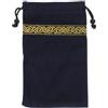 KESYOO Borsa per Naipes in velluto, con coulisse, blu navy | Organizer portatile per rune e conti, design decorativo con motivo delicato, adatto per la lettura