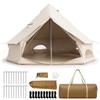 COSTWAY Tenda da Campeggio Glamping | Tenda 4 Stagioni con Apertura Camino e Finestre, Antivento e Antipioggia per Spiaggia, Mare e Picnic, Montaggio Facile