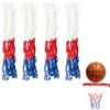 LAQWYNKB Rete da Basket di Ricambio 4 Pezzi, 12 Passanti, 50 cm/19,7 Pollici, Poliestere Tricolore per Canestri Standard, Resistente a Sole Pioggia e Gelo, per Interno ed Esterno