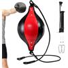 Generisch Palla a doppia estremità, regolabile, in pelle PU, elastica, 33 x 19 x 19 | Punching ball portatile per palestra, giardino, boxe, allenamento, fitness, esercizi, allenamento core e