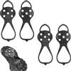 AYHYHLJZJ 2 picchetti antiscivolo a 5 lame, universalmente antiscivolo, resistenti all'abrasione, protezione per scarpe, punte per scarpe invernali, punte per scarpe da ghiaccio, camminate, arrampicata ed