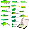 Generico Head Minnow Tackle Gear with Storage Box Fishing Lures Crank Baits Jig | Fishing Bait Fishing Lures Crank Baits Jig for Dock Surf Inshore Reservoir Stream River Pond Lake Saltwater