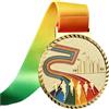 Horett Premio Sportivo con Nastro Colorato in Lega di Zinco della | Medaglia di Partecipazione, Eventi Sportivi, Campi Estivi, Giochi di società, Lega di Zinco, Elevata Durezza, Ricordo