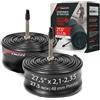 Fincci Camere d'Aria 27.5 x 2.10-2.35 ETRTO 55-584 Presta 48 mm Set da 2 | Camere d'Aria 27.5 Pollici con Valvola Presta 48 mm per MTB, Bici Ibride ed Elettriche con Tenuta Affidabile della Pressione