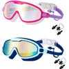 Lukery Occhialini Nuoto Bambini Confezione da 2 Pezzi | Occhialini Piscina Bimbi con Tappi Orecchie Integrati Antiappannamento Protezione UV Occhiali Piscina per Bambino e Bambina