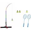 Hellery Allenatore di Bminton Singolo con Asta Flessibile Stabile Allenatore di Bminton con Base Riempibile d'Acqua Facile da Instre per Balcone