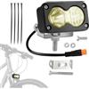 Generic Illuminazione per bicicletta 6500 K impermeabile | 20W LED Connettore Elettrico 3 Pin per Moto ATV Illuminazione Notturna MTB Strada Ciclismo