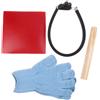 BONJUME 4PCS Taglia-Gomme Per Racchette Da Ping-Pong, Set Completo Taglio Preciso | Taglierina Per Racchetta Da Pong Regolabile Manualmente Con Telaio Su Ruote E Guanti Per La Manutenzione Delle Racchette