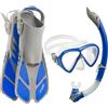 Cressi Set da snorkeling per adulti (maschera, boccaglio, pinne regolabili) ideale per i viaggi, attrezzatura leggera e colorata | Set Bonete