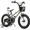 Glerc Rover Bicicletta Bambini 16 Pollici per Bambini di 4 5 6 7 Anni Ragazzi Ragazze Biciclette con Borraccia & Stabilizzatori & Cestino, Verde Militare