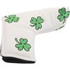 ULTECHNOVO Copri Putter da Golf Trifoglio Ricamato, Protezione PU Verde | Fodera Interna Morbida, Adatto a Putter Half-mallet, per Borsa e Gioco in Campo