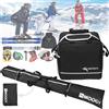 Aisny Borsa Sci Set Borsa Per Scarpe Sci, Sci Per Sci 200cm Combinazione Sport Invernali Attrezzatura Da Sci Accessori Per Sci Borsa Sci E Borsa Per Scarponi Set Combinato Lunghezza Regolabile Design