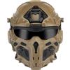 XENIVOU Tactical Airsoft Helmet Built-in Headset Anti-fog Fan Removable Mask Paintball