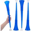 WEBEEDY Corno da stadio pieghevole, 4 pezzi, 60 cm, colore: blu | Tromba in plastica, per eventi sportivi, lauree, Halloween, feste di Natale