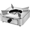 TusaMer Fornello ad alcool, fornello ad alcol da campeggio, bruciatore quadrato portatile a cassetto, con struttura in acciaio inox, per cucinare in casa e all'aperto (argento, in scatola), mini