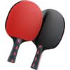CIYODO 2 Pezzi Racchetta da Ping Pong 5 Stelle, Impugnatura Orizzontale | Coppia per Allenamento, Controllo Preciso e Peso Ridotto, per Club e Casa, Colore Rosso