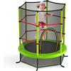 Generic Tpoline da esterno per bambini, 165 cm, con rete di sicurezza, design senza cuciture, 6 pali rivestiti in schiuma, in acciaio, carico massimo 135 kg, perfetto per divertimento sicuro e gioco attivo