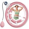 SPORTNOW Smart Weighted Hula Hoop 16 Nodi Staccabili Rosa | Hula Ring, Palla Auto-Rotante a 360°, Contatore Digitale, Cerchio Massaggiante per Perdita Peso