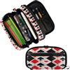 miaozhen Grande borsa portaoggetti resistente all'usura nera rossa poker plaid per ragazze adolescenti