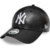 New Era 9Forty NY Yankees - Cappellino da donna, in ecopelle, colore: Nero