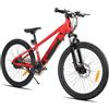JOYSTAR Bicicletta elettrica da 24 pollici, per bambini e ragazzi dai 9 anni in su, con motore brushless da 250 W, 15 miglia, 15 MPH, con batteria rimovibile, colore rosso