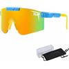 LBAWJWAIL P-V Occhiali da sole sportivi polarizzati per uomo donna ciclismo occhiali | Occhiali da sole UV400, protezione per bici, occhiali da sole, baseball, corsa, ciclismo, pesca, softball e golf (C16)