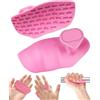 HUVZOR 2Pcs Impugnature Antiscivolo da Palestra Uomini Donne,Guanti Ergonomici in Silicone per Protezione delle Mani,per L'allenamento in Palestra,Trazioni,Bilanciere,Sollevamento,Rosa