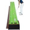 Genérico Green De Putt interno costruzione in legno massiccio con 2 fori per | Tappetino da putt portatile per interni, per uomini, donne, principianti, esterni, cortile, casa