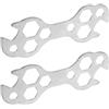 YARNOW Chiave Multifunzione in Lega per Raggi Bici e Moto 2 Pezzi 8-17mm | Set Multimisura 8 10 12 13 14 15 17mm, Costruzione Robusta, Finitura Argento per Riparazioni Domestiche