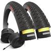 Fincci Gravel Copertoni Bici 700x38c - Set di Gomme Pieghevoli 28 con Protezione Antiforatura 1 mm e 2 Camere d'aria Presta 40-622 - Pneumatici per Montagne & Elettrica Bici, City Bike Uomo & Donna