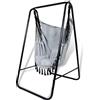 CCLIFE Sedia Amaca con supporto Sedia Sospesa Poltrona Sospesa da Giardino per interno Esterno Giardino Capacità di Carico 100 kg, Color:Grigio