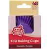 FunCakes Tazze da Forno Lamina Viola Metallico pk/48, Pirottini per Muffin Cupcake Pirottini in Carta Stagnola Colore Metallizzato, 48 Pezzi