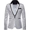 Generisch Blazer con paillette, giacca da uomo lucida, oro glitterato, slim fit, per matrimonio, smoking, discoteca, abbigliamento da discoteca, costume da carnevale