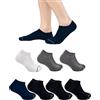 Prisco 7 Paia Calzini Uomo Cotone - Fantasmini Invisibili - Calze Sportive - Abbigliamento Uomo Everyday Essentials - Confezione Regalo Tubo Tennis (40-45 | Nero, Grigio, Bianco)