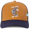 Coastal HFT Die Wet Trucker Cap Light Brown/Navy - High Fitted Mesh Baseball Cappy - Surfer - Unisex Surfing Sports Berretto per il tempo libero + Stuff & Style Cap-Saver