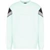 EA7 Emporio Armani Visibility Felpa, Verde Menta, Dettaglio Maniche a Righe, Menta blu, L
