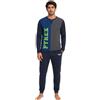 Intimitaly PYREX - Pigiama Uomo Invernale in Caldo Cotone Interlock con Polsini Invernale Lungo