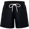TRAMLE Pantaloncini da bagno per bambini con fodera in rete ad asciugatura rapida | Pantaloncini neri da ragazzo, circonferenza regolabile in vita con coulisse, tasca di grande capacità, casual, passeggiate