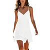 Generic Vestiti Cotone Lino Donna Estivi, Abito a Caraco con Spalline Spaghetti Senza Maniche, Elegante e Comoda, Ideale per casa, Spiaggia e Vacanze