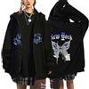 flowereyes Felpa con Cappuccio Hip Hop Gothic Harajuku con Zip a Maniche Lunghe Felpa con Cerniera a Farfalla Y2K Felpa con Cappuccio Capispalla per Donne e Ragazze