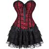 Josamogre Women Corsetto Donna Abito Corsetti Corpetto corbustino Corsetto Dress Pleated Layered Tutu Skirt Lace Costume Halloween Victorian
