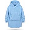 INTRECCI Felpa Coperta Oversize, Coperta con Maniche, Plaid Indossabile | per Bambini e Ragazzi, Invernale, Calda, Morbida, Ideale per Casa e Divano, Colore Azzurro