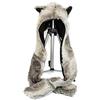 powerking Cappello animale, 3 in 1 Cappellino scaldacollo completo di cappuccio con funzione animale con sciarpa calda Guanti orecchie e zampe