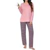 Demegimi Pigiama Donna Lungo Cotone Invernale Pigiami Due Pezzi a Righe | Maglia Manica Lunga, Pantaloni Lunghi a Righe, Tasche, Coulisse, Vestibilità Morbida, Caldo, Leggero, per Autunno Inverno