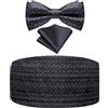 Ailisus Set papillon e fascia per cummerbund Paisley floreale smoking fascia per uomo con papillon prelegato tasca quadrata matrimonio gala